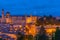 Sunset view of the cityscape of Urbino, Italy