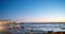 Sunset view of the coast of La Caleta in the bay of the capital of CÃ¡diz, Andalusia. Spain.