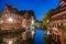 Sunset view of colourful houses at Petite France district in Strasbourg, Germany