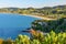 Sunset View of Cooks Beach from Shakespeare Cliff Lookout at Coromandel Peninsula, North Island, New Zealand