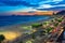 Sunset view of Copacabana beach in Rio de Janeiro, Brazil