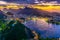 Sunset view of Corcovado, Botafogo and Guanabara bay in Rio de Janeiro.