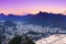 Sunset view of Corcovado and Botafogo in Rio de Janeiro