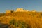 Sunset view of the Crusader Ottoman Fortress of Migdal Tsedek