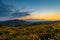 Sunset view of Dartmoor National Park, a vast moorland in the county of Devon, in southwest England