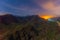 Sunset view of Degollada de La Yegua viewpoint at Gran Canaria, Canary islands, Spain