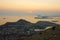 Sunset view of Dubrovnik and Dalmatian Coast