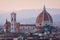 Sunset view of Duomo cathedral in Florence, Italy