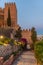 Sunset view of Entrance gate to the alcazaba of Almeria, Spain