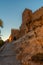 Sunset view of Entrance gate to the alcazaba of Almeria, Spain