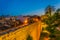 Sunset view of fortification of Alcudia town at Mallorca, Spain