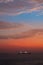 Sunset view from Galle Dutch fort evening, sailboat in the horizon, after sundown blue hour, long exposure photography