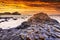 Sunset view on the Giants Causeway in Northern Ireland