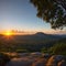 Sunset view from the Gold Coast hinterland, Queensland, Australia made with Generative AI