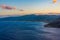 Sunset view of Greek coastline near Gefira