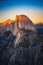 Sunset View of Half Dome from Glacier Point in Yosemite Nationa