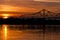 Sunset View of Historic Ironton-Russell Bridge - Ohio River - Ohio