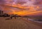 Sunset view of Ipanema beach in Rio de Janeiro