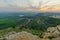 Sunset view of the Jezreel Valley, from Mount Precipice