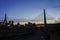 Sunset view of the Leonard P. Zakim Bunker Hill Bridge