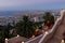 Sunset view of from the Louis Promenade on Mount Carmel to the upper terrace of the Bahai Temple, on the downtown and on the port