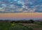 Sunset view of the Maltese countryside from Mdina walls, Malta, Europe