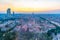 Sunset view of Milano in Italy from Torre Branca