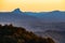 Sunset view of Mount Lindesay, New South Wales, Australia