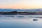 Sunset view of Myvatn nature bath, Iceland