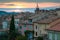 Sunset View of Nyons village, Provence, France.