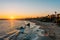 Sunset view over a beach from Inspiration Point, in Corona del Mar, Newport Beach, California