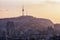 Sunset view over namsan tower