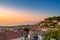 Sunset view over the picturesque coastal town of Kyparissia located in northwestern Messenia, Trifylia, Peloponnese, Greece