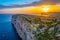 Sunset view over Ta Cenc cliffs on Gozo, Malta