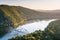 Sunset view of the Potomac River, from Weverton Cliffs, near Harpers Ferry, West Virginia