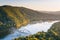 Sunset view of the Potomac River, from Weverton Cliffs, near Harpers Ferry, West Virginia