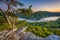 Sunset view of the Potomac River, from Weverton Cliffs, near Harpers Ferry, West Virginia