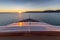 Sunset view of Prince Frederick Harbor in the remote Kimberley coast of Western Australia from the deck of an anchored expedition