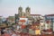 Sunset view of Ribeira the old town of Porto with Cathedral