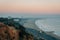 Sunset view of Santa Monica, from Pacific Palisades, Los Angeles, California