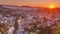 Sunset view of Sarajevo from most popular panoramic spot in Sarajevo timelapse.