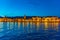 Sunset view of seaside of Croatian town Trogir