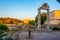 Sunset view of shrine of Aphrodite at ancient agora at Greek isl