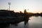 Sunset view of a soccer stadium at Vina del Mar, Chile