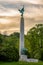 Sunset view of Soldiers and Sailors Memorial in Edgemont Park