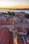 Sunset view of a street leading to Gospe od Zdravlja church in Zadar, Croatia