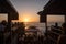 Sunset view from sunset bar at Uluwatu in west Bali coast