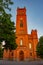 Sunset view of Vaasa Church or Trinity Church in Finland