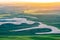 Sunset view of wheat fields in the rolling Palouse hills