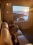 Sunset view from window at Nanoose Bay Nanaimo Vancouver Island British Columbia Canada.